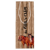 13x4-in Girls Club voor Cowgirls Western Wijn Cadeautas (Achterkant)