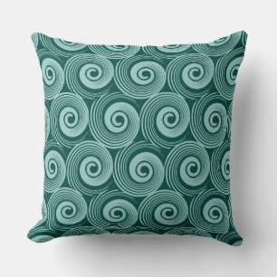 140216 Spirals - Lt Blue Green op Dk Green 004840 Kussen