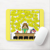 1409 Onderwijsstress en verontrustende Cartoon Muismat (Met muis)