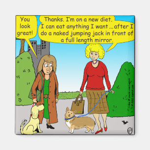 1411 Jumping Jack Diet Cartoon Magneet
