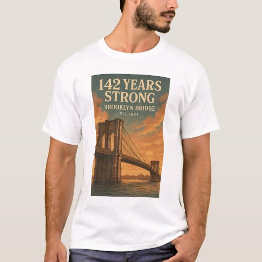 142 jaar Sterk - De Brooklyn Bridge T-shirt (Voorkant)