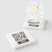 143 geheim QR codebericht, decodeer het en zeg het Stenen Onderzetter (Zijkant)