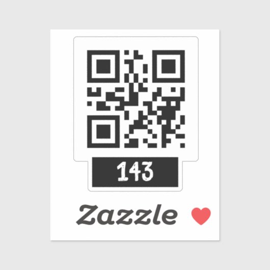 143 geheim QR codebericht, decodeer het en zeg het Sticker (Vel)