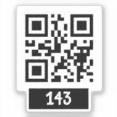 143 geheim QR codebericht, decodeer het en zeg het Sticker (Voorkant)