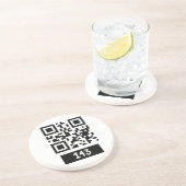 143 geheim QR codebericht, decodeer het en zeg het Zandsteen Onderzetter (Zijkant)