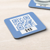 143 geheim QR codebericht, decodeer het, zeg het.  Bier Onderzetter (Linkerzijde)