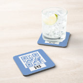 143 geheim QR codebericht, decodeer het, zeg het.  Bier Onderzetter (Rechterzijde)
