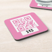 143 geheim QR codebericht, decodeer het, zeg het.  Bier Onderzetter (Linkerzijde)