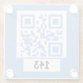143 geheim QR codebericht, decodeer het, zeg het.  Glazen Onderzetter (Achterkant)