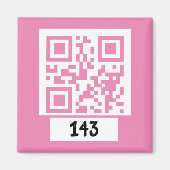 143 geheim QR codebericht, decodeer het, zeg het.  Magneet (Voorkant)