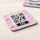 143 geheime QR-codebericht, zeg het decodeert het. Bier Onderzetter (Linkerzijde)