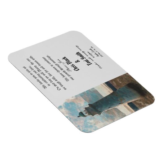 143 Vuurtoren Waterverf bruiloft uitnodiging Magneet (Rechterzijde)