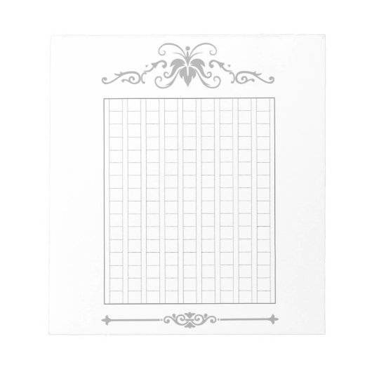 144字：飾り原稿用紙＜灰＞[gr01]  notitieblok (Voorkant)