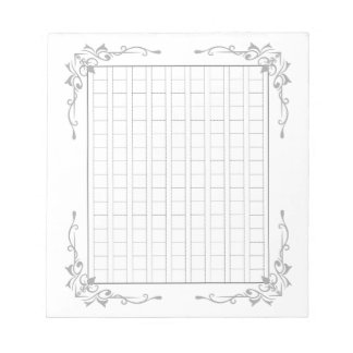 144字：飾り原稿用紙＜灰＞[gr02]  notitieblok