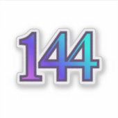 144 Engelnummer Bevestiging Sticker (Voorkant)