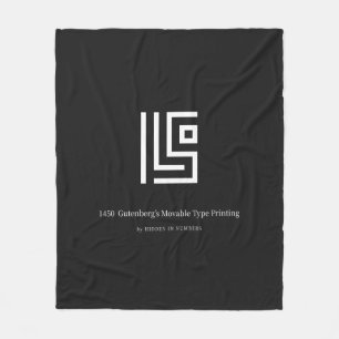 1450 Gutenberg Verplaatsbaar Lettertype Minimalist Fleece Deken