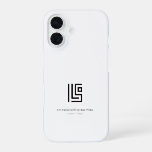1450 Gutenberg Verplaatsbaar Lettertype Minimalist iPhone 16 Hoesje