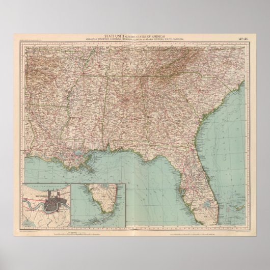 14546 Ark, Tenn, La, Miss, Fla, Ala, Ga, SC Poster (Voorkant)