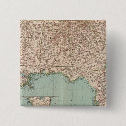 14546 Ark, Tenn, La, Miss, Fla, Ala, Ga, SC Vierkante Button 5,1 Cm (Voorkant)