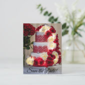 1458 - Trouwtaart, boeket, ringen en sluier Briefkaart (Staand voorkant)