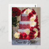 1458 - Trouwtaart, boeket, ringen en sluier Briefkaart (Voorkant / Achterkant)