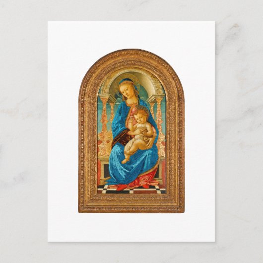 1470 Botticelli Madonna en kind op de troon Briefkaart (Voorkant)