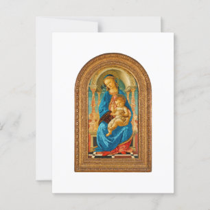 1470 Botticelli Madonna en kind op de troon Briefkaart