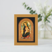 1470 Botticelli Madonna en kind op de troon Feestdagenkaart (Staand voorkant)