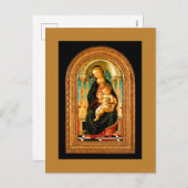 1470 Botticelli Madonna en kind op de troon Feestdagenkaart (Voorkant / Achterkant)