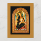 1470 Botticelli Madonna en kind op de troon Feestdagenkaart (Voorkant)