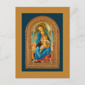 1470 Botticelli Madonna en kind op de troon Feestdagenkaart (Voorkant)