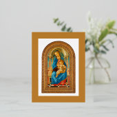 1470 Botticelli Madonna en kind op de troon Folie Uitnodiging Briefkaart (Staand Voorkant)