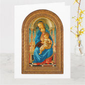 1470 Botticelli Madonna en Kind op Troon Kaart (Gele Bloem)