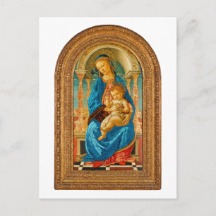 1470 Botticelli Madonna met Kind op Troon Briefkaart