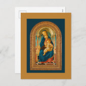 1470 Botticelli Madonna met kind op troon Feestdagenkaart (Voorkant / Achterkant)