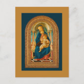 1470 Botticelli Madonna met kind op troon Feestdagenkaart (Voorkant)