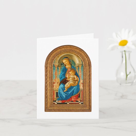 1470 Botticelli Madonna met kind op troon Kaart (Kleine Plant)