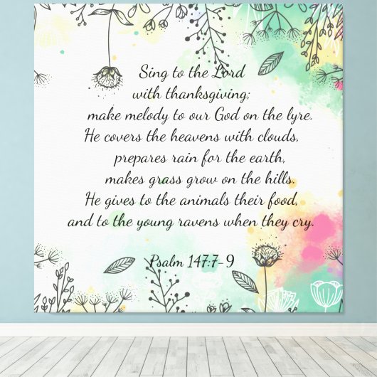 147 psalm canvas afdruk (Insitu (Houten vloer))