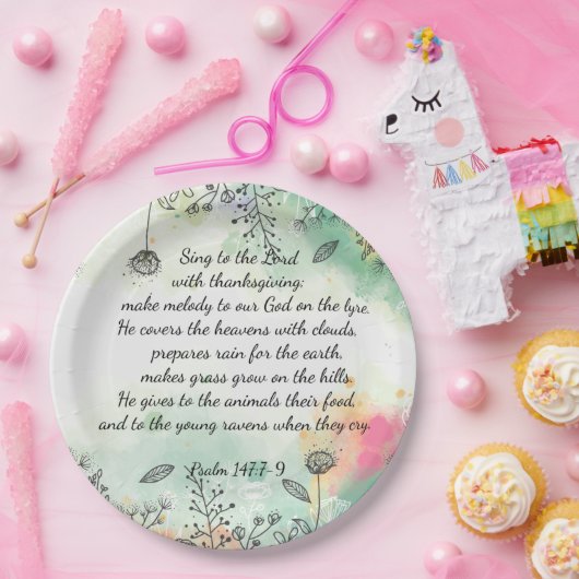 147 psalm papieren bordje (Feest)