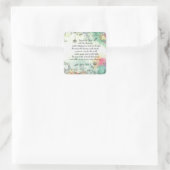 147 psalm vierkante sticker (Tas)