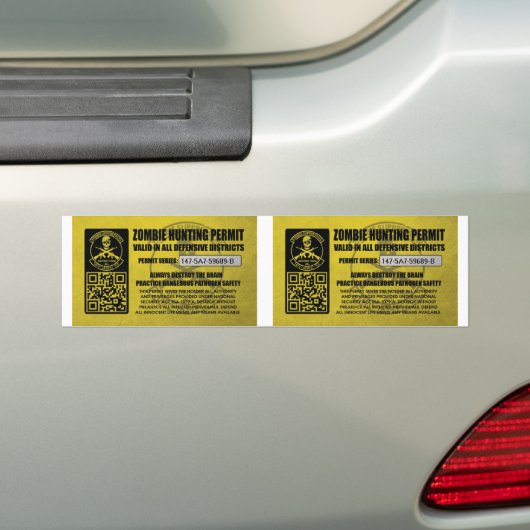 147tf ZTF ZOMBIE HUNTING Bumpersticker (Op auto)