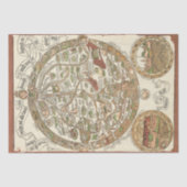 1480 Woodcut Wereldkaart Weefpapier Tissuepapier (Voorkant)