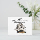 1492 Columbus ontdekt verloren bij zee Briefkaart (Staand voorkant)