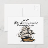 1492 Columbus ontdekt verloren bij zee Briefkaart (Voorkant / Achterkant)