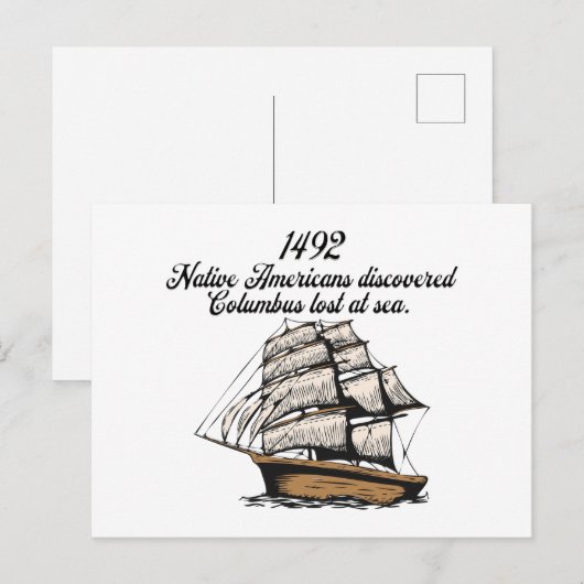 1492 Columbus ontdekt verloren bij zee Briefkaart (Voorkant / Achterkant)