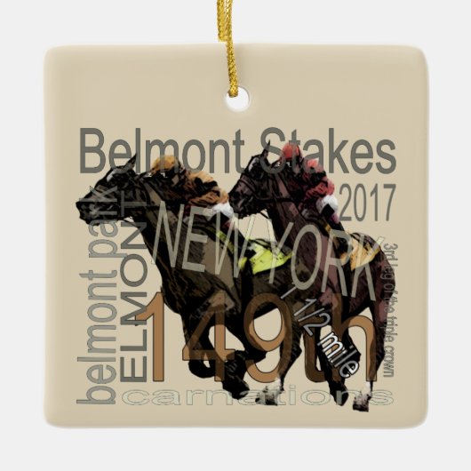149e Belmont Stakes Thoroughbred Horse Racing Keramisch Ornament (Voorkant)