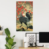 14. 南 雄 図, 若 冲 Rooster, Jakuchu Poster (Thuiskantoor)