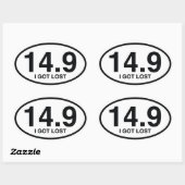 14.9 Ik ben verloren gegaan Ovale Sticker (Vel)