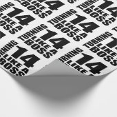 14 als een Baas Birthday Design draaien Cadeaupapier (Hoek)