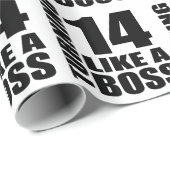 14 als een Baas Birthday Design draaien Cadeaupapier (Rol Hoek)